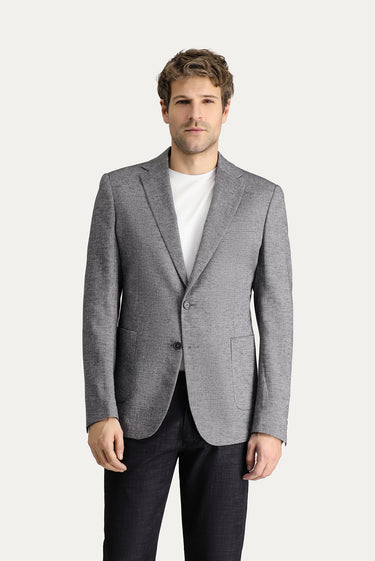 Siyah Slim Fit Dar Kesim Klasik Desenli Ceket