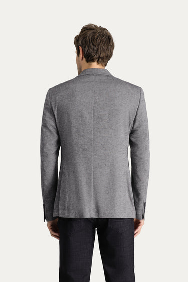 Siyah Slim Fit Dar Kesim Klasik Desenli Ceket