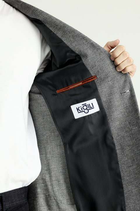 Black 8 Drop Muscle Fit Long Athletic Cut Classic Patterned Jacket