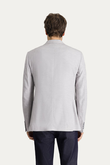 Orta Gri Slim Fit Dar Kesim Klasik Desenli Ceket