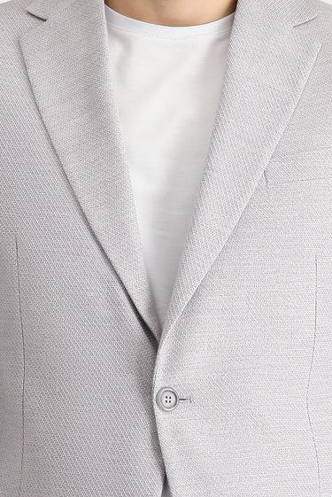 Orta Gri Slim Fit Dar Kesim Klasik Desenli Ceket