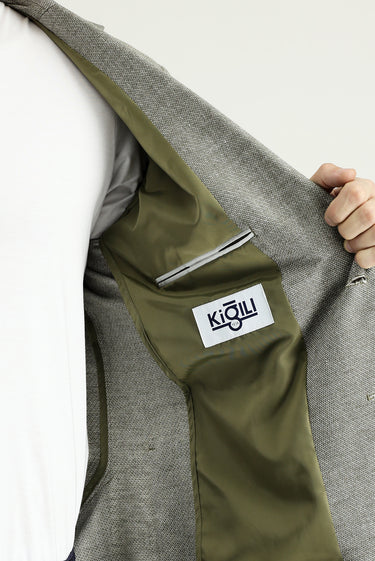 Koyu Yeşil Slim Fit Dar Kesim Klasik Desenli Ceket