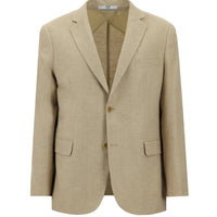 Orta Bej Relaxed Fit Rahat Kesim Desenli Pamuklu Keten Karışımlı Ceket