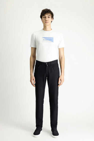 Siyah Slim Fit Dar Kesim Denim Look Likralı Pantolon