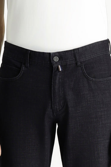 Siyah Slim Fit Dar Kesim Denim Look Likralı Pantolon