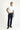 Orta Lacivert Slim Fit Dar Kesim Denim Look Likralı Pantolon