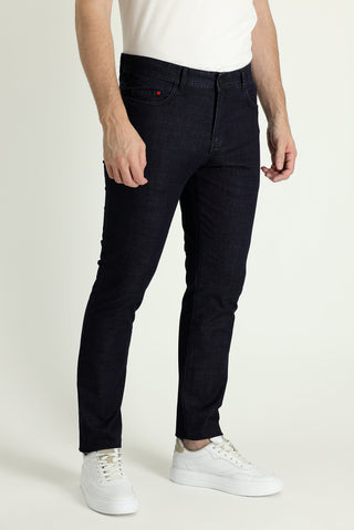  Koyu Lacivert Regular Fit Standart Kesim Likralı Denim Look Pantolon
