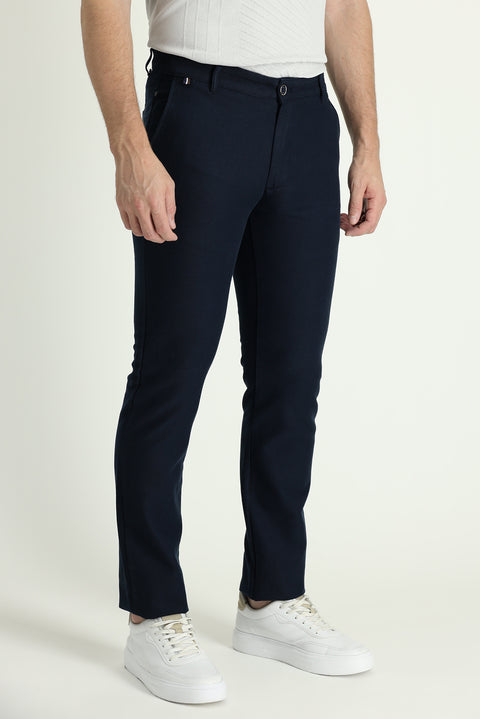 Koyu Lacivert 6 Drop Regular Fit Standart Kesim Pamuk Kanvas / Chino Pantolon