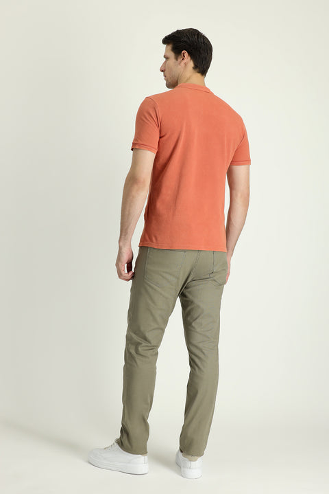 Açık Haki 6 Drop Regular Fit Standart Kesim Likralı Kanvas / Chino Pantolon