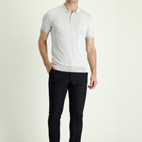 Koyu Lacivert Slim Fit Dar Kesim Desenli Likralı Kanvas / Chino Pantolon
