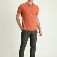Orta Haki Slim Fit Dar Kesim Desenli Likralı Kanvas / Chino Pantolon