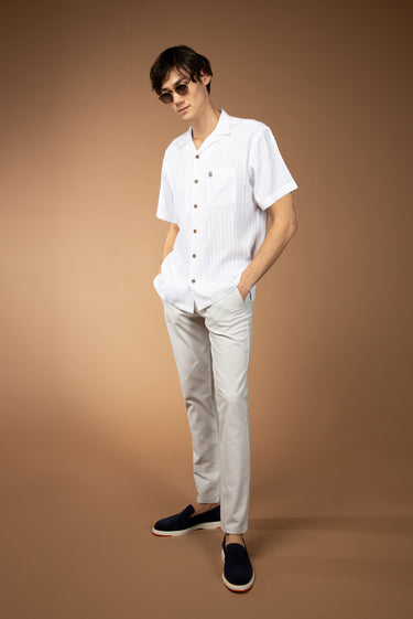 Taş Slim Fit Dar Kesim Desenli Likralı Kanvas / Chino Pantolon