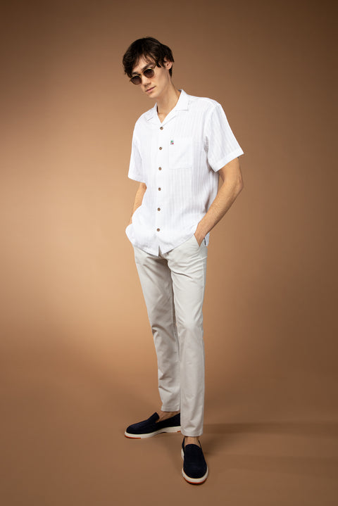 Taş Slim Fit Dar Kesim Desenli Likralı Kanvas / Chino Pantolon