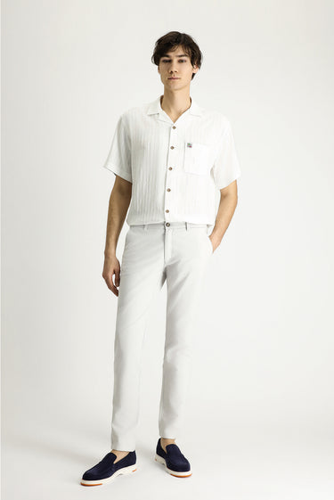 Taş Slim Fit Dar Kesim Desenli Likralı Kanvas / Chino Pantolon