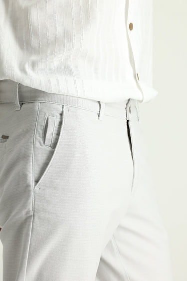Taş Slim Fit Dar Kesim Desenli Likralı Kanvas / Chino Pantolon