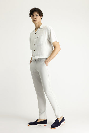 Taş Slim Fit Dar Kesim Desenli Likralı Kanvas / Chino Pantolon
