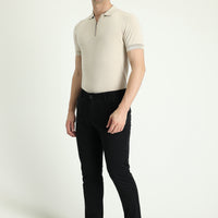 Siyah Regular Fit Standart Kesim Likralı Kanvas / Chino Pantolon