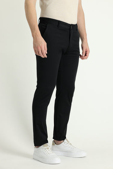 Siyah Slim Fit Dar Kesim Likralı Kanvas / Chino Pantolon