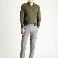 Orta Gri Slim Fit Dar Kesim Likralı Kanvas / Chino Pantolon