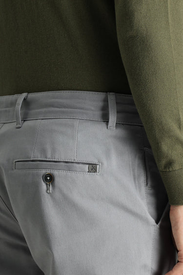 Orta Gri Slim Fit Dar Kesim Likralı Kanvas / Chino Pantolon