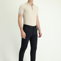 Koyu Lacivert Regular Fit Standart Kesim Likralı Kanvas / Chino Pantolon