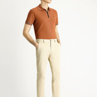 Açık Bej Slim Fit Dar Kesim Likralı Kanvas / Chino Pantolon