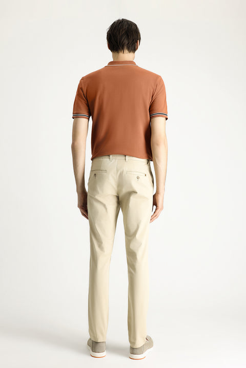 Açık Bej Slim Fit Dar Kesim Likralı Kanvas / Chino Pantolon