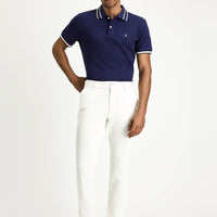 Beyaz Slim Fit Dar Kesim Likralı Kanvas / Chino Pantolon