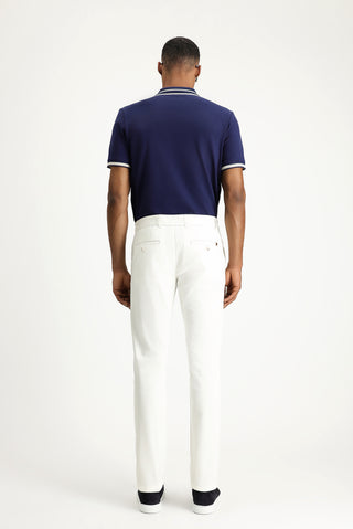  Beyaz Slim Fit Dar Kesim Likralı Kanvas / Chino Pantolon