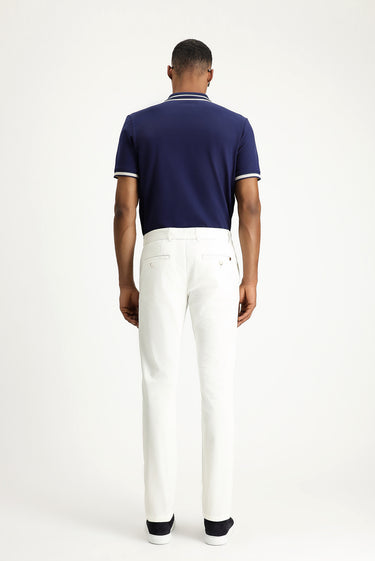 Beyaz 6 Drop Regular Fit Standart Kesim Likralı Kanvas / Chino Pantolon