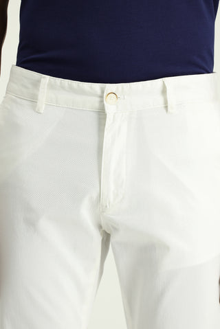  Beyaz Slim Fit Dar Kesim Likralı Kanvas / Chino Pantolon