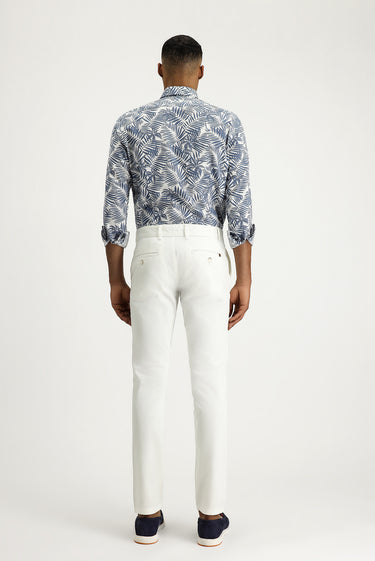 Beyaz 6 Drop Regular Fit Standart Kesim Likralı Kanvas / Chino Pantolon