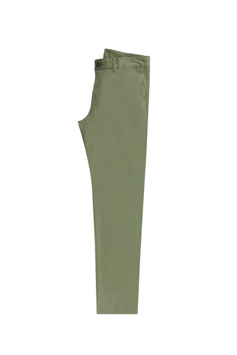 Orta Haki Slim Fit Dar Kesim Likralı Kanvas / Chino Pantolon