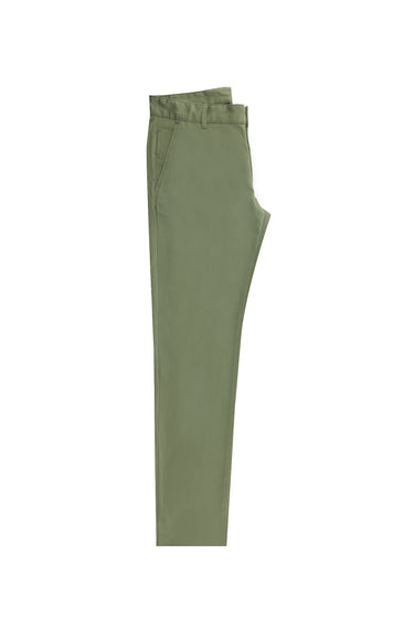 Orta Haki Slim Fit Dar Kesim Likralı Kanvas / Chino Pantolon