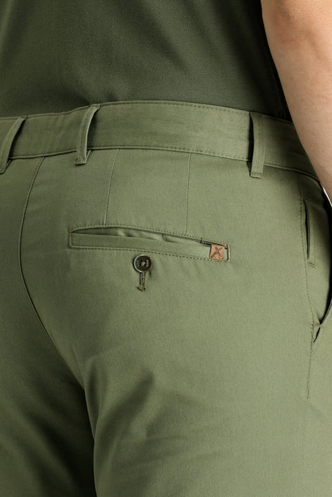Medium Khaki Slim Fit Stretch Canvas / Chino Trousers
