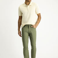 Orta Haki Slim Fit Dar Kesim Likralı Kanvas / Chino Pantolon