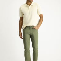 Orta Haki Regular Fit Standart Kesim Likralı Kanvas / Chino Pantolon