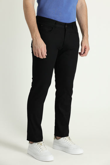 Siyah Slim Fit Dar Kesim Likralı Kanvas / Chino Pantolon