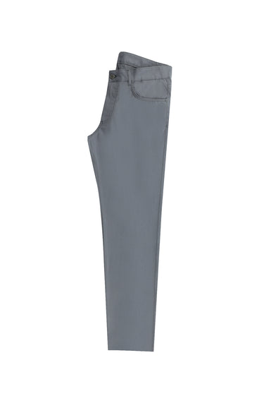 Orta Gri Slim Fit Dar Kesim Likralı Kanvas / Chino Pantolon