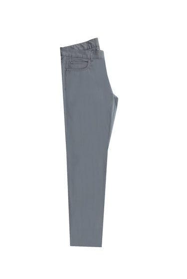 Orta Gri Slim Fit Dar Kesim Likralı Kanvas / Chino Pantolon