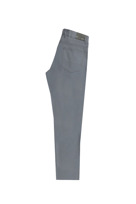 Orta Gri Slim Fit Dar Kesim Likralı Kanvas / Chino Pantolon