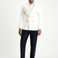 Koyu Lacivert Regular Fit Likralı Kanvas / Chino Pantolon