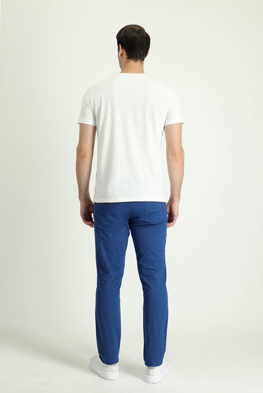Havacı Mavi Regular Fit Likralı Kanvas / Chino Pantolon