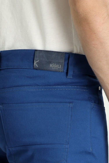Havacı Mavi Regular Fit Likralı Kanvas / Chino Pantolon