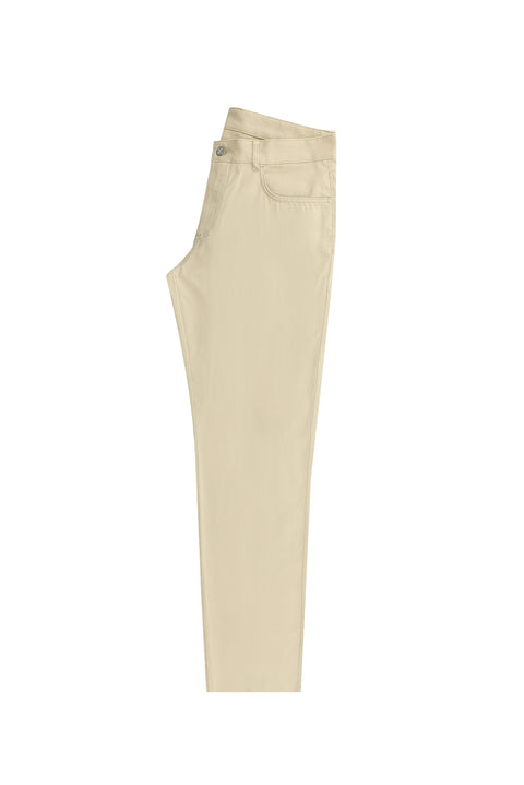 Açık Bej Slim Fit Dar Kesim Likralı Kanvas / Chino Pantolon