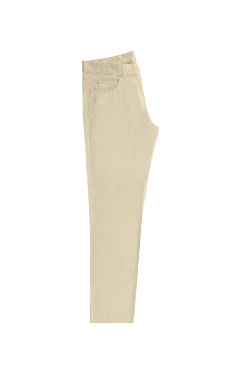 Açık Bej Slim Fit Dar Kesim Likralı Kanvas / Chino Pantolon