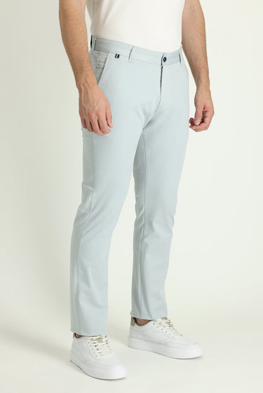 Gümüş Regular Fit Likralı Kanvas / Chino Pantolon