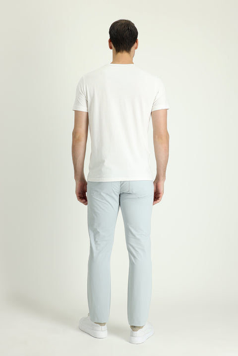 Gümüş Regular Fit Standart Kesim Likralı Kanvas / Chino Pantolon
