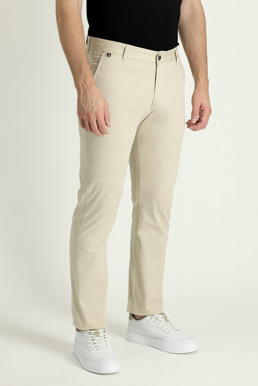  Açık Bej Regular Fit Likralı Kanvas / Chino Pantolon