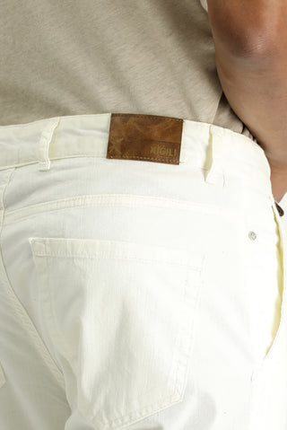  Beyaz 7 Drop Slim Fit Dar Kesim Likralı Kanvas / Chino Pantolon